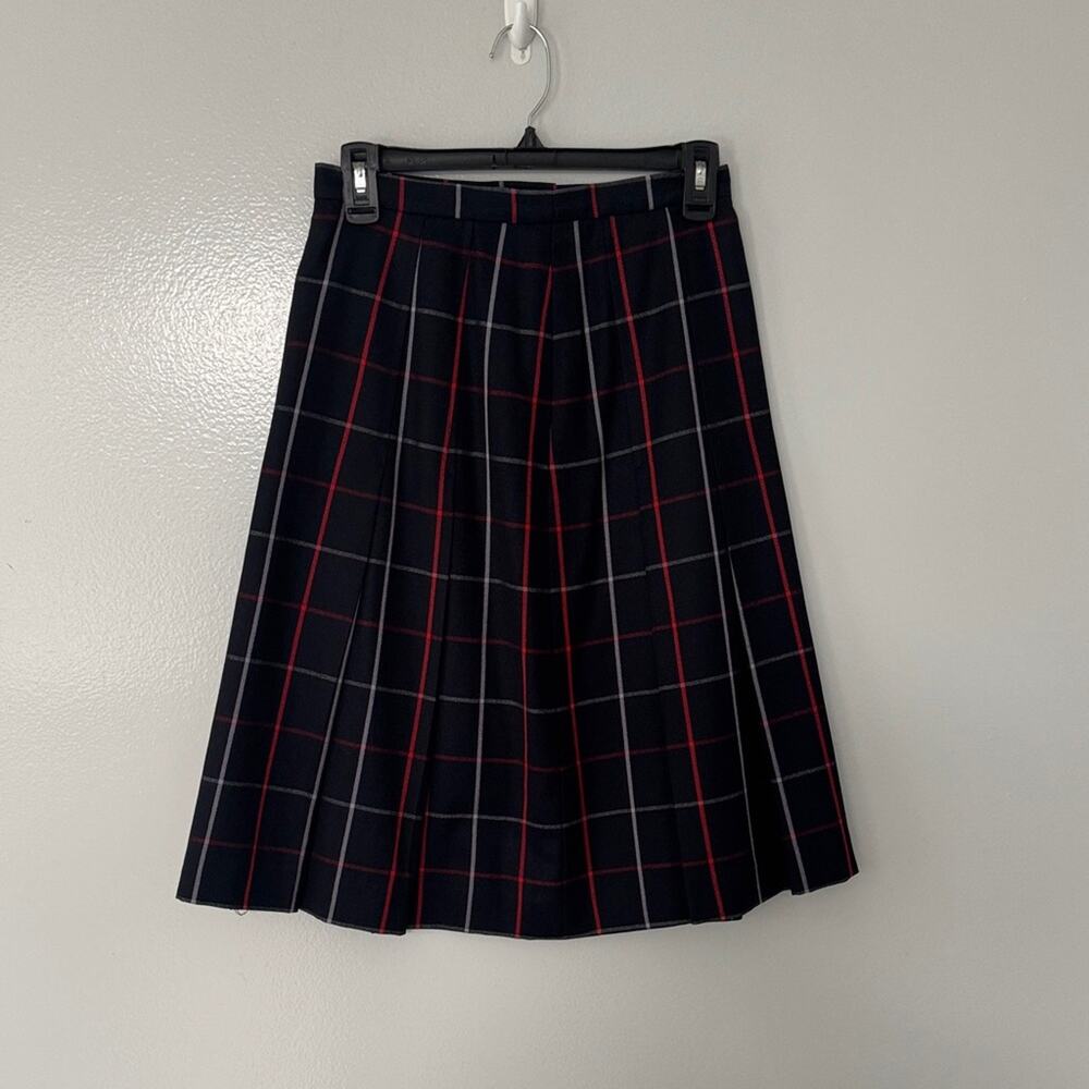 Burberry Women's Plaid Wool Pleated Fully Lined Vintage Skirt Size Small